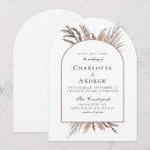 Invitation Boho Pampasgras Wedding Invite (Devant / Derrière)