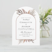 Invitation Boho Pampasgras Wedding Invite (Debout devant)