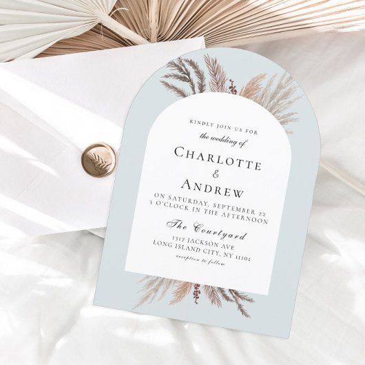 Invitation Boho Pampasgras Wedding Invite