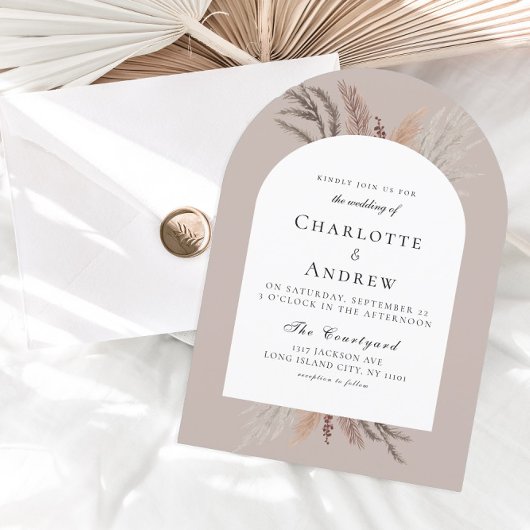 Invitation Boho Pampasgras Wedding Invite