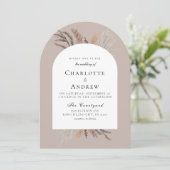 Invitation Boho Pampasgras Wedding Invite (Debout devant)