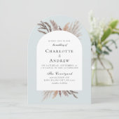 Invitation Boho Pampasgras Wedding Invite (Debout devant)