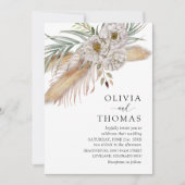 Invitation Boho Pampass & Floral Watercolor Mariage (Devant)