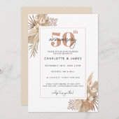 Invitation Boho Pampass Grass 50e anniversaire de mariage (Devant / Derrière)
