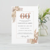 Invitation Boho Pampass Grass 60e anniversaire de mariage (Debout devant)