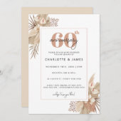 Invitation Boho Pampass Grass 60e anniversaire de mariage (Devant / Derrière)