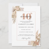 Invitation Boho Pampass Herbe 40e anniversaire mariage (Devant)