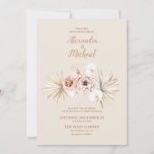 Invitation Boho Pampass Mariage floral (Devant)