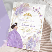 Invitation Boho papillon violet Mexicaine Princesse Quinceañe