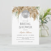 Invitation Boho Papmas Grass Disco Ball Fête des mariées (Debout devant)