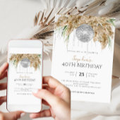 Invitation Boho Papmas Grass Disco Ball N'Importe Quel Âge An