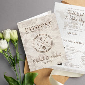 Invitation Boho Passport Destination Cruise Mariage