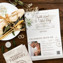 Boho Passport Destination Qr Code Mariage