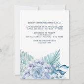 Invitation Boho Pastel Baptême Bleu (Dos)