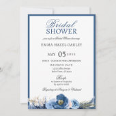 Invitation Boho pastel bleu crème Fête des mariées (Devant)