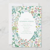 Invitation Boho Pastel Blue Fleur sauvage Whimsy Summer Soire (Devant)