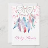 Invitation Boho Pastel Feathers Dreamcatcher Girl Baby shower (Dos)