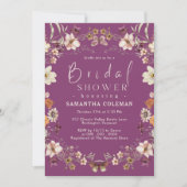 Invitation Boho Pastel Fleur sauvage Berry Purple Fête des ma (Devant)