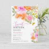 Invitation Boho pastel fleur sauvage floral aquarelle Sweet 1 (Debout devant)