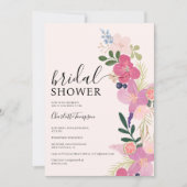 Invitation Boho pastel fleur sauvage rose or nuptiale douche (Devant)