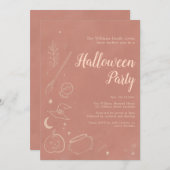 Invitation Boho pastel Halloween sorcière halloween invitatio (Devant / Derrière)