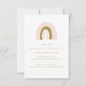 Invitation Boho Pastel Pink Gold Rainbow fête d'anniversaire (Devant)