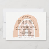 Invitation Boho Pastel Rainbow C'est un Baby shower féminin (Devant)