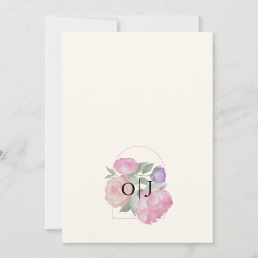 Invitation Boho Pastel Watercolor Florals Wedding (Dos)