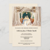 Invitation Boho pays aquarelle table à manger floral chic (Devant / Derrière)