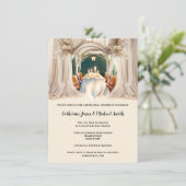 Invitation Boho pays aquarelle table à manger floral chic (Debout devant)