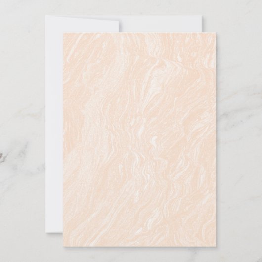 Invitation Boho Peach Blush Marble Mariage moderne (Dos)