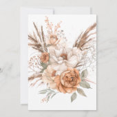 Invitation Boho Peach & Cream Floral White Bridal Luncheon (Dos)