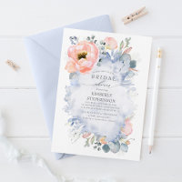 Boho Peach Flowers Doux Dusty Fête des mariées ble