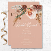 Invitation Boho Peach & Rust Floral Peach Blush Bridal Brunch