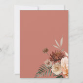 Invitation Boho Peach & Rust Floral Rust Mariage (Dos)