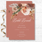 Invitation Boho Peach & Rust Floral Rust Petit-déjeuner de ma