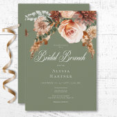 Invitation Boho Peach & Rust Floral Sage Green Bridal Brunch