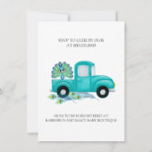 Invitation Boho Peacock Feathers Baby shower Vintage Camion (Dos)