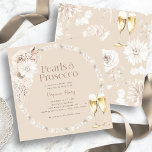 Invitation Boho Pearls Bridal Shower<br><div class="desc">Donnez le ton pour une fête inoubliable avec notre invitation à la douche de nuptiale carré "Pearls and Prosecco". Décorée de délicates flûtes chic boho et bronzées d'aquarelle, et d'élégantes verres de champagne dorés, cette invitation exhale une sophistication intemporelle. Parfait pour un brunch au champagne, il assure à vos invités...</div>