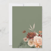 Invitation Boho Pêche et rouille Fête des mariées verte (Dos)