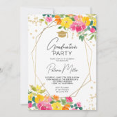 Invitation Boho Peint à la main Fleur sauvage Floral Graduati (Devant)