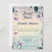 Invitation Boho Periwinkle et la Fête des mariées d'argent (Devant)