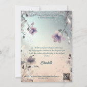 Invitation Boho Periwinkle et la Fête des mariées d'argent (Dos)