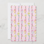 Invitation Boho perles de plume aquarelle rose christening (Dos)