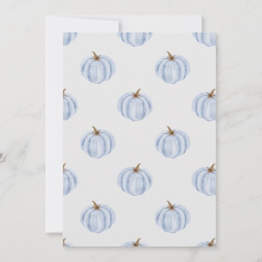 Invitation Boho Petit Citrouille Invitation, Automne Bébé Gar (Dos)