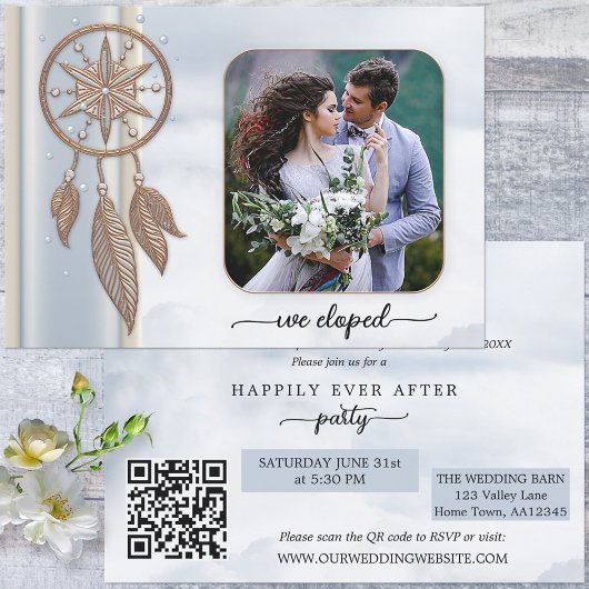 Invitation Boho Photo Dreamcatcher Happily Ever After Party