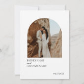 Invitation Boho Photo Minimaliste Moderne Simple Mariage (Dos)