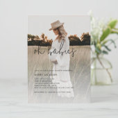 Invitation Boho Photo Oh Babies Baby shower (Debout devant)