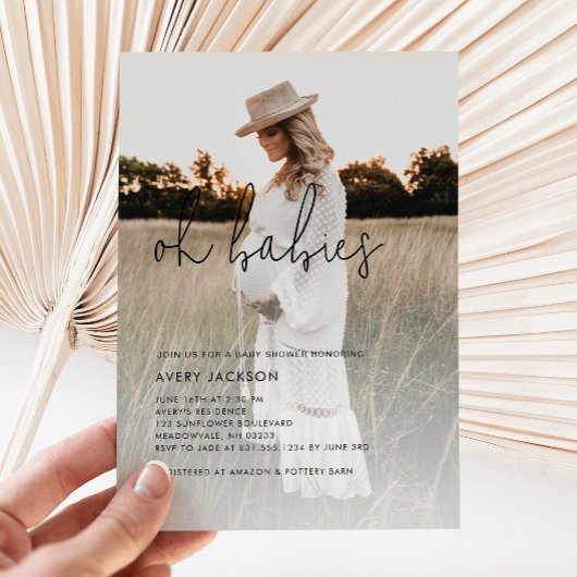Invitation Boho Photo Oh Babies Baby shower