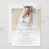 Invitation Boho Photo Overlay Script Baby shower bohémien (Devant)